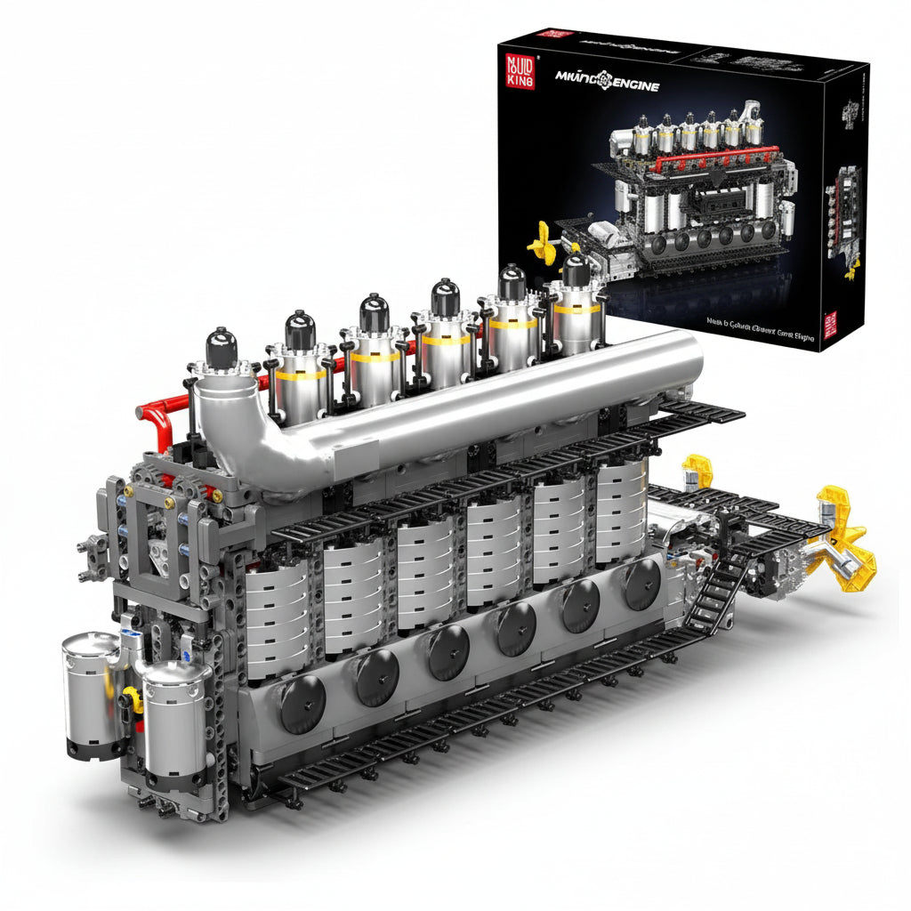 Mould King 10209 - Motorized Inline 6 - Cylinder Engine Building Kit - Sofhome