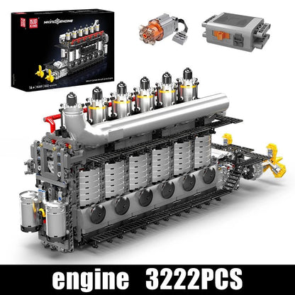 Mould King 10209 - Motorized Inline 6 - Cylinder Engine Building Kit - Sofhome
