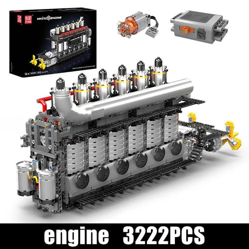 Mould King 10209 - Motorized Inline 6 - Cylinder Engine Building Kit - Sofhome