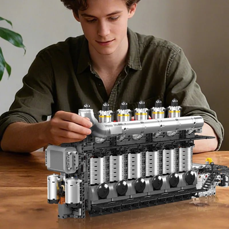 Mould King 10209 - Motorized Inline 6 - Cylinder Engine Building Kit - Sofhome