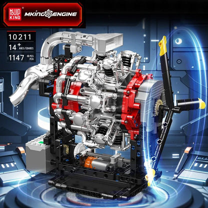 Mould King 10211 - Motorized Radial Aviation Engine Building Set - Sofhome