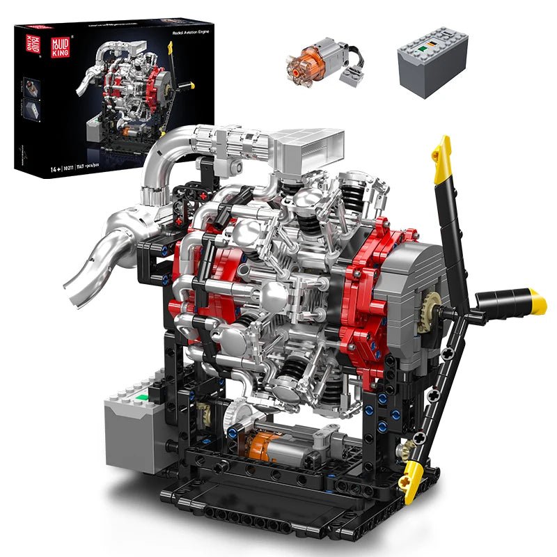 Mould King 10211 - Motorized Radial Aviation Engine Building Set - Sofhome