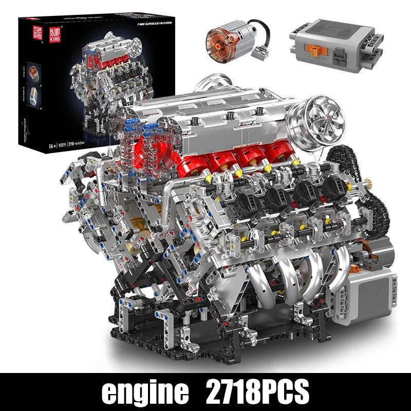 Mould King 10219 F488 Supercar - Motorized V8 Engine Building Kit - Sofhome