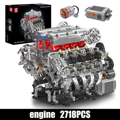 Mould King 10219 F488 Supercar - Motorized V8 Engine Building Kit - Sofhome
