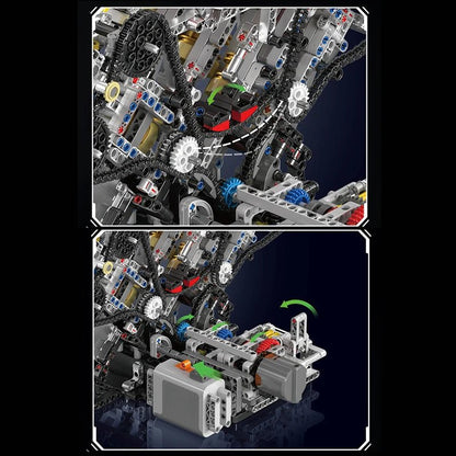 Mould King 10219 F488 Supercar - Motorized V8 Engine Building Kit - Sofhome