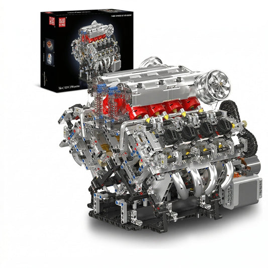 Mould King 10219 F488 Supercar - Motorized V8 Engine Building Kit - Sofhome