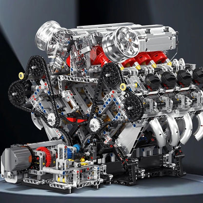Mould King 10219 F488 Supercar - Motorized V8 Engine Building Kit - Sofhome
