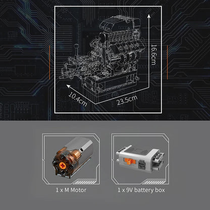 Mould King 10225 Motorized V8 Engine - Sofhome