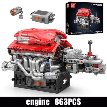 Mould King 10226 V12 Engine - Motorized Building Block Kit - Sofhome