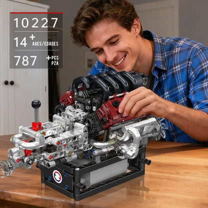 Mould King 10227 V8 Engine - Motorized Building Block Kit - Sofhome