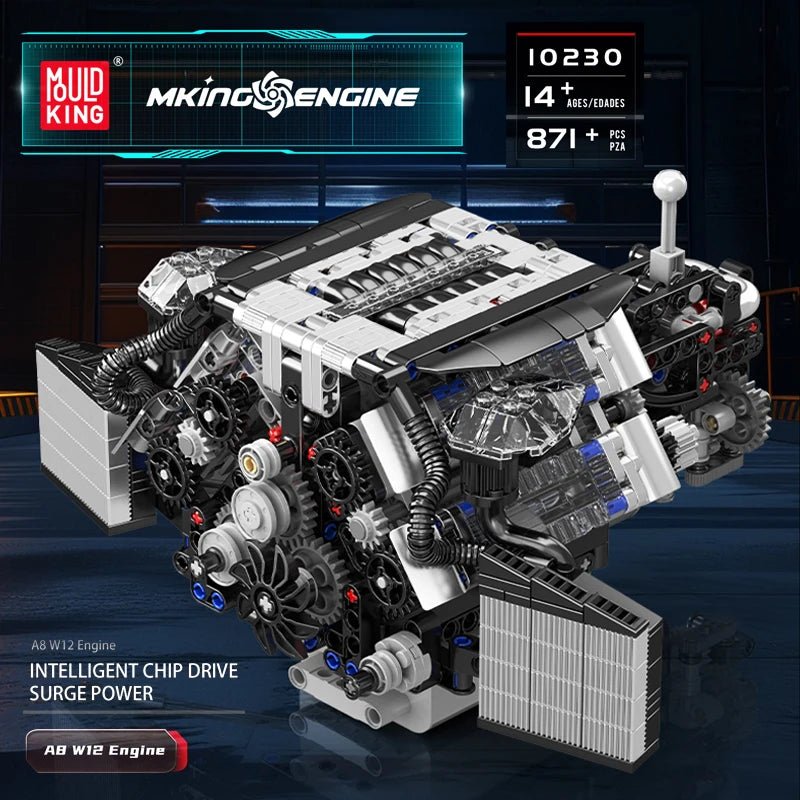 Mould King 10230 - Motorized A8 W12 Engine Building Block Set - Sofhome