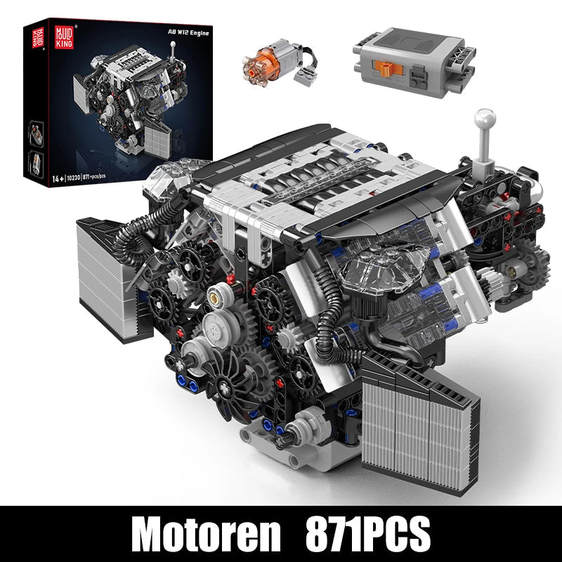 Mould King 10230 - Motorized A8 W12 Engine Building Block Set - Sofhome