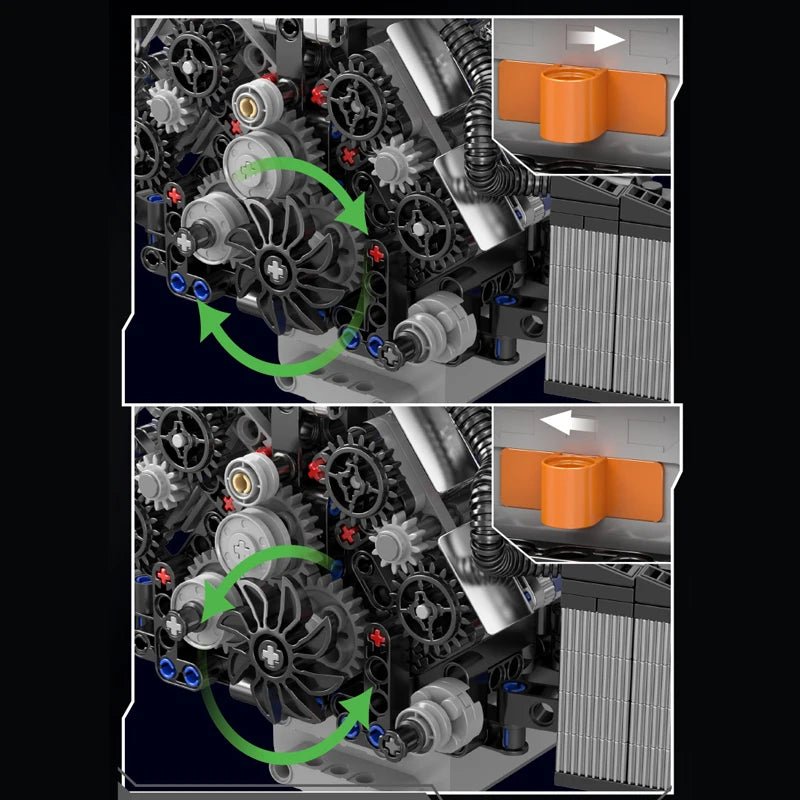 Mould King 10230 - Motorized A8 W12 Engine Building Block Set - Sofhome