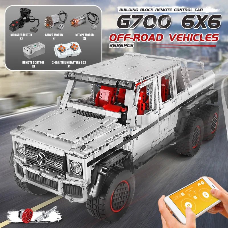Mould King 13061 - RC Motorized G63 6x6 Building Block Car - Sofhome