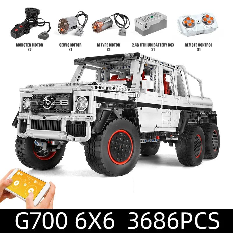 Mould King 13061 - RC Motorized G63 6x6 Building Block Car - Sofhome