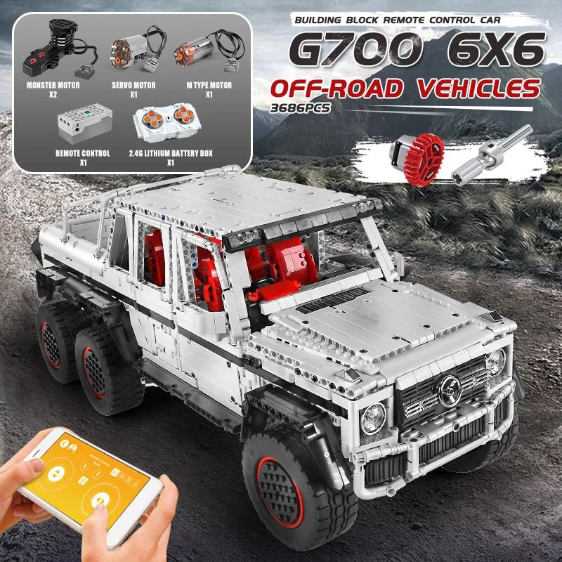Mould King 13061 - RC Motorized G63 6x6 Building Block Car - Sofhome