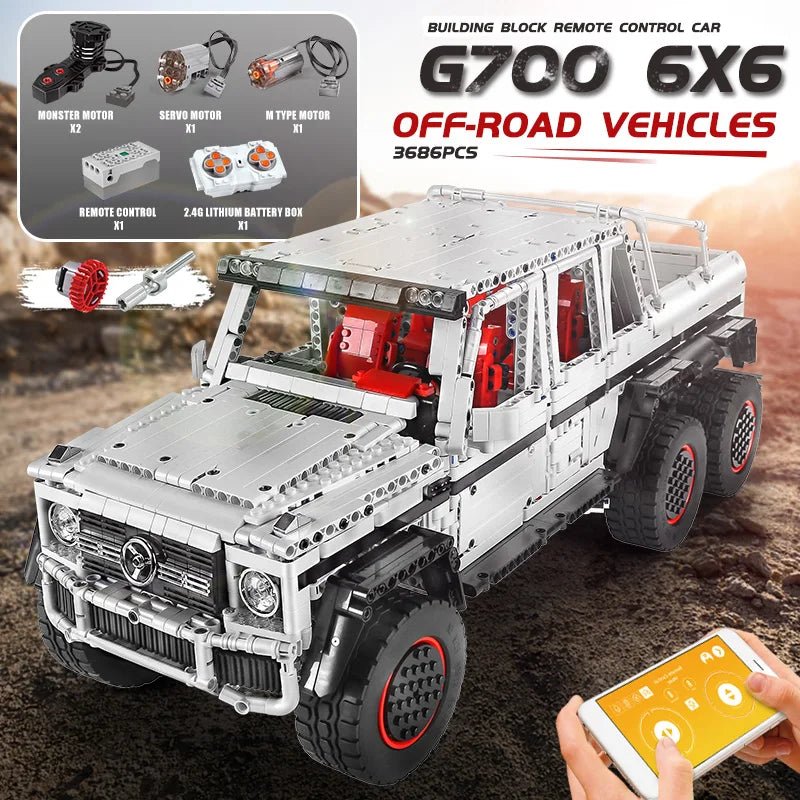 Mould King 13061 - RC Motorized G63 6x6 Building Block Car - Sofhome