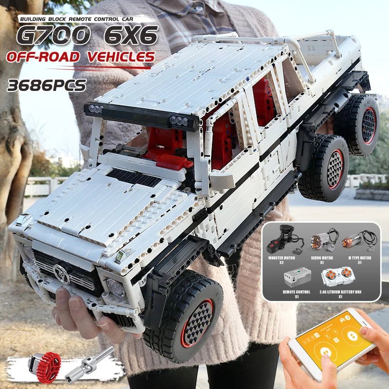 Mould King 13061 - RC Motorized G63 6x6 Building Block Car - Sofhome