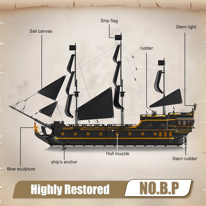 Mould King 13186 Black Pearl - Pirate Ship Building Block Set - Sofhome