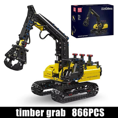 Mould King 17077 Hydraulic Log Grapple Engineering Truck Building Blocks - Sofhome