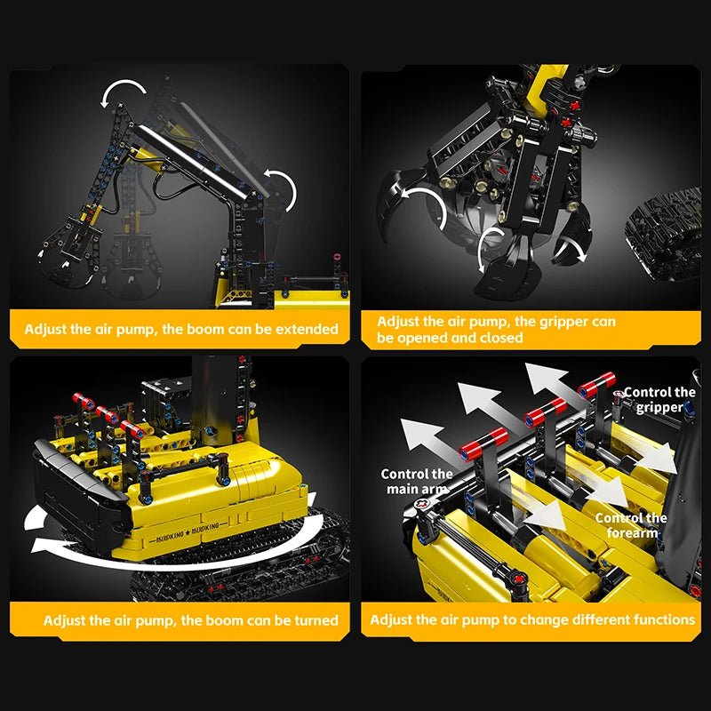 Mould King 17077 Hydraulic Log Grapple Engineering Truck Building Blocks - Sofhome