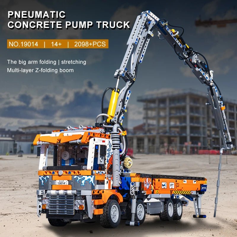 Mould King 19014 Pneumatic Concrete Pump Truck - Sofhome