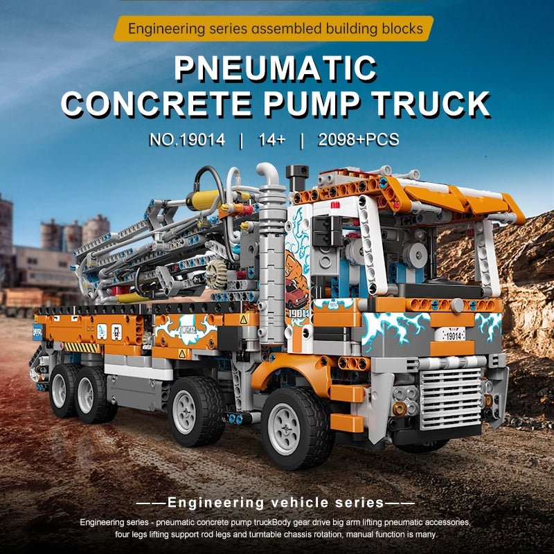 Mould King 19014 Pneumatic Concrete Pump Truck - Sofhome