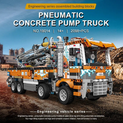 Mould King 19014 Pneumatic Concrete Pump Truck - Sofhome